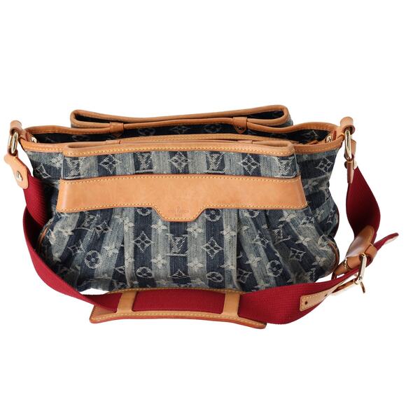 Louis Vuitton Porte Epaule Raye MM Monogram Denim Shoulder Bag M95334 Blue - Picture 3 of 8